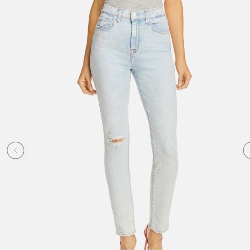 7 FOR ALL MANKIND
DISTRESSED HIGH RISE SKINNY ANKLE JEANS - 27 - BRAND NEW